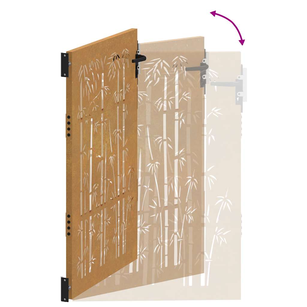 vidaXL Πύλη Κήπου με Σχέδιο Μπαμπού 85 x 125 εκ. από Ατσάλι Corten