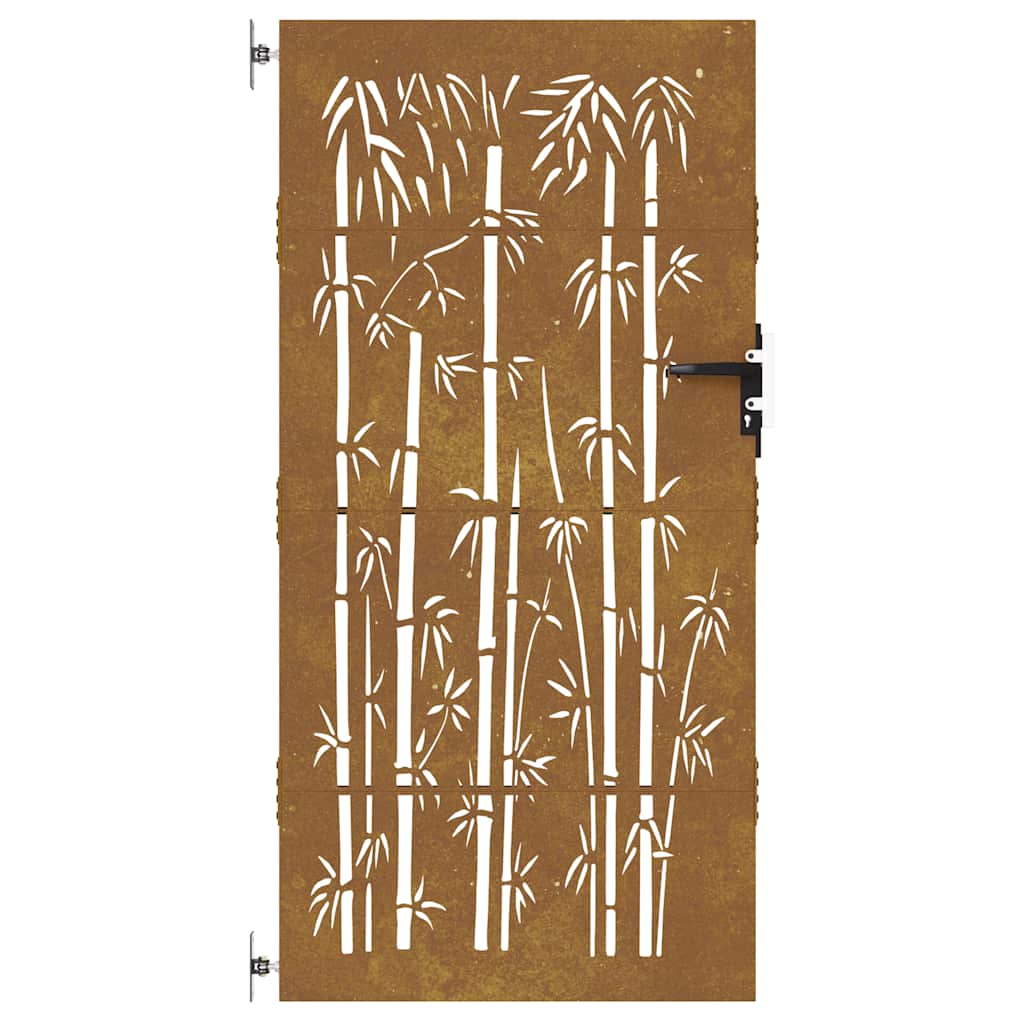 vidaXL Πύλη Κήπου με Σχέδιο Μπαμπού 85 x 175 εκ. από Ατσάλι Corten