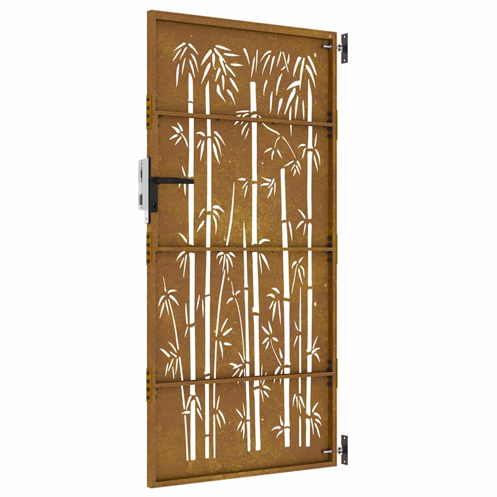 vidaXL Πύλη Κήπου με Σχέδιο Μπαμπού 85 x 175 εκ. από Ατσάλι Corten