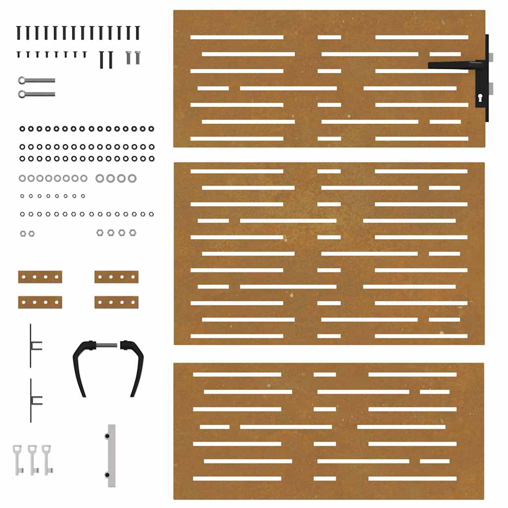 vidaXL Πύλη Κήπου με Τετράγωνο Σχέδιο 85 x 150 εκ. από Ατσάλι Corten