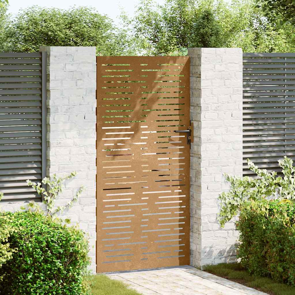 vidaXL Πόρτα Κήπου Τετράγωνη 85 x 200 εκ. από Ατσάλι Corten