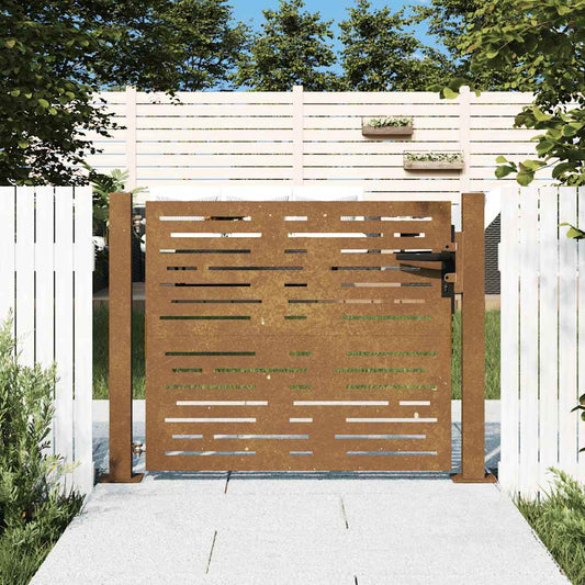 vidaXL Πόρτα Κήπου Τετράγωνη 100x75 εκ. από Ατσάλι Corten