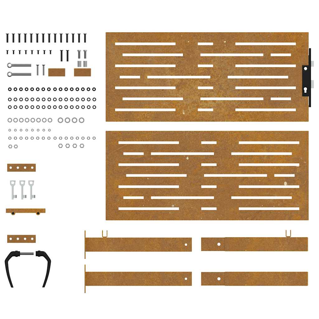 vidaXL Πόρτα Κήπου Τετράγωνη 100x100 εκ. από Ατσάλι Corten
