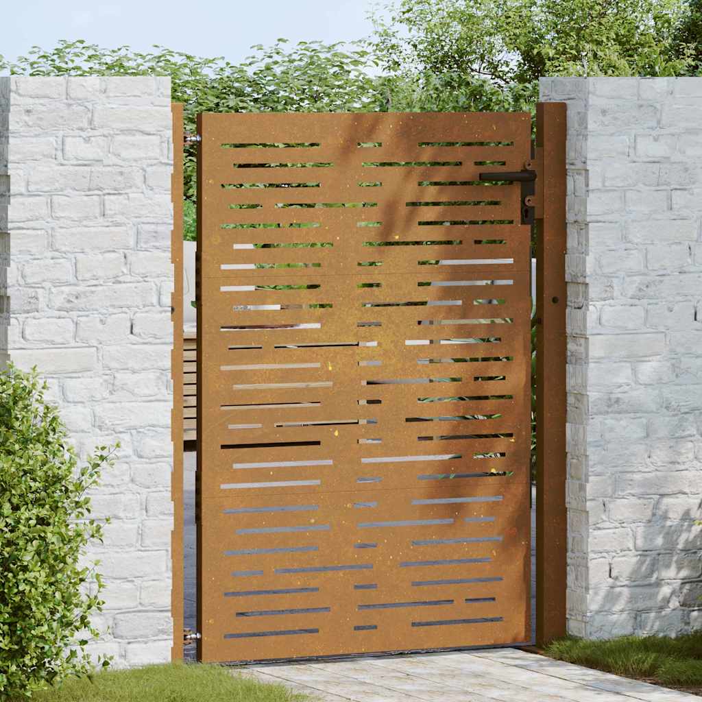 vidaXL Πόρτα Κήπου Τετράγωνη 100x125 εκ. από Ατσάλι Corten