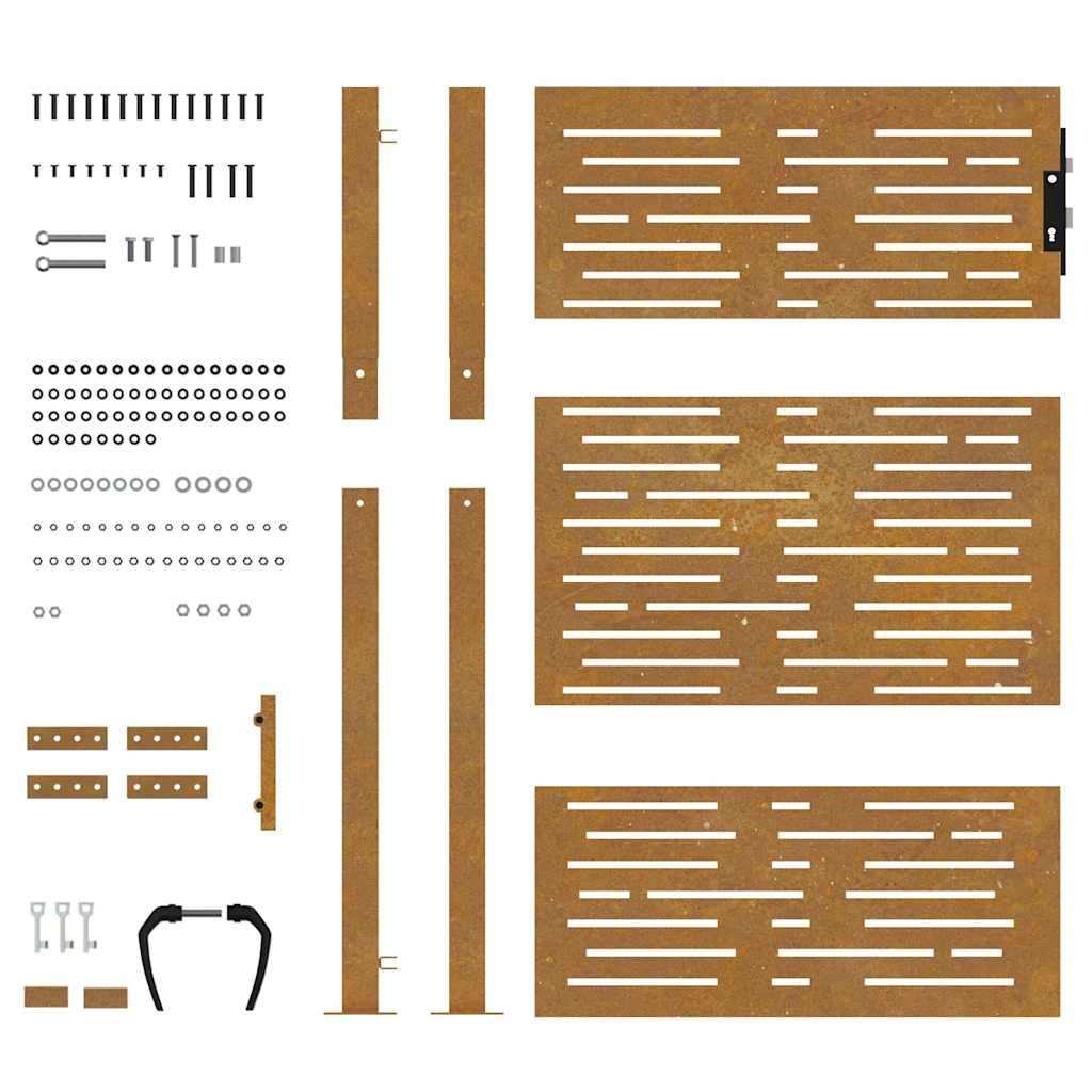 vidaXL Πόρτα Κήπου Τετράγωνη 100x150 εκ. από Ατσάλι Corten