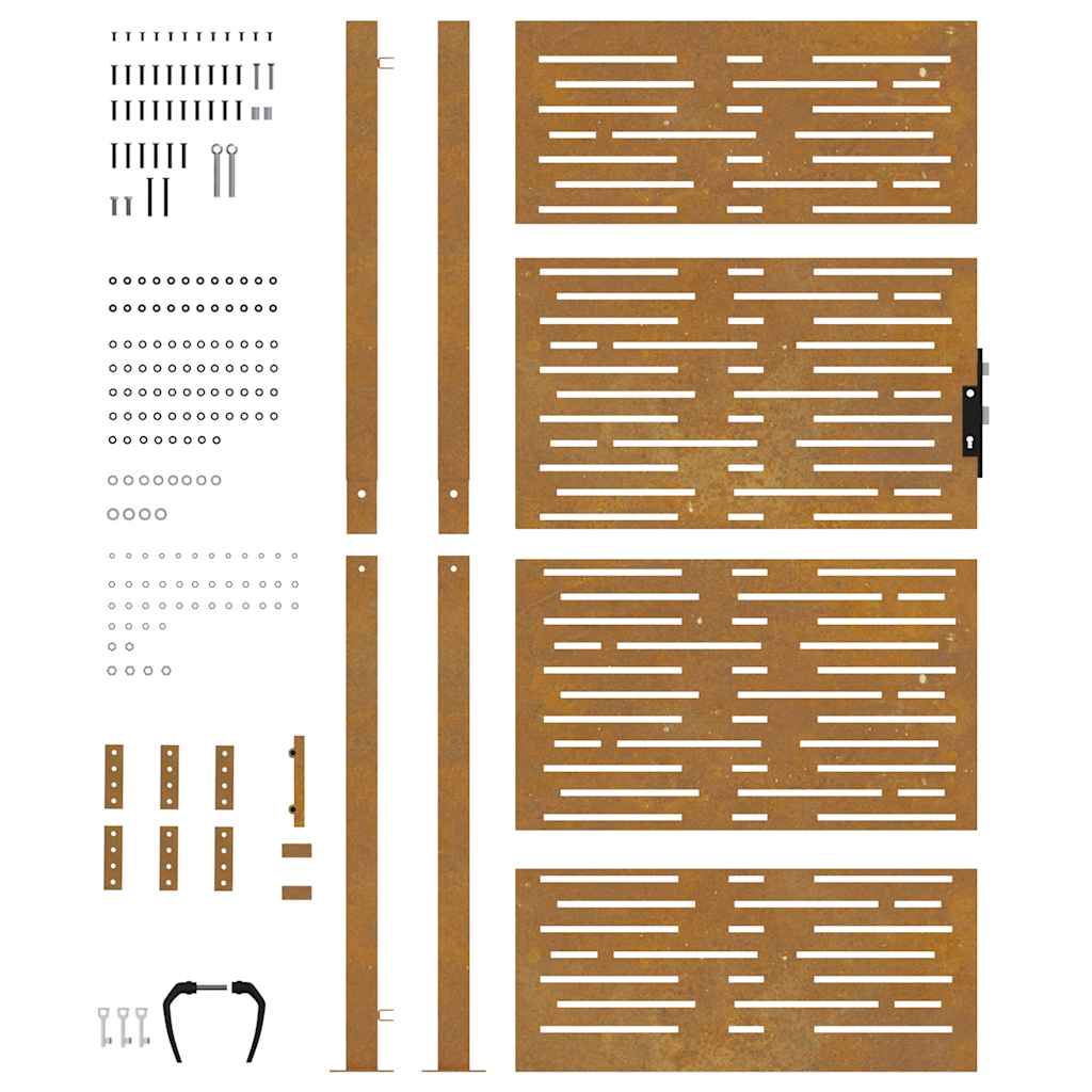 vidaXL Πόρτα Κήπου Τετράγωνη 100 x 175 εκ. από Ατσάλι Corten