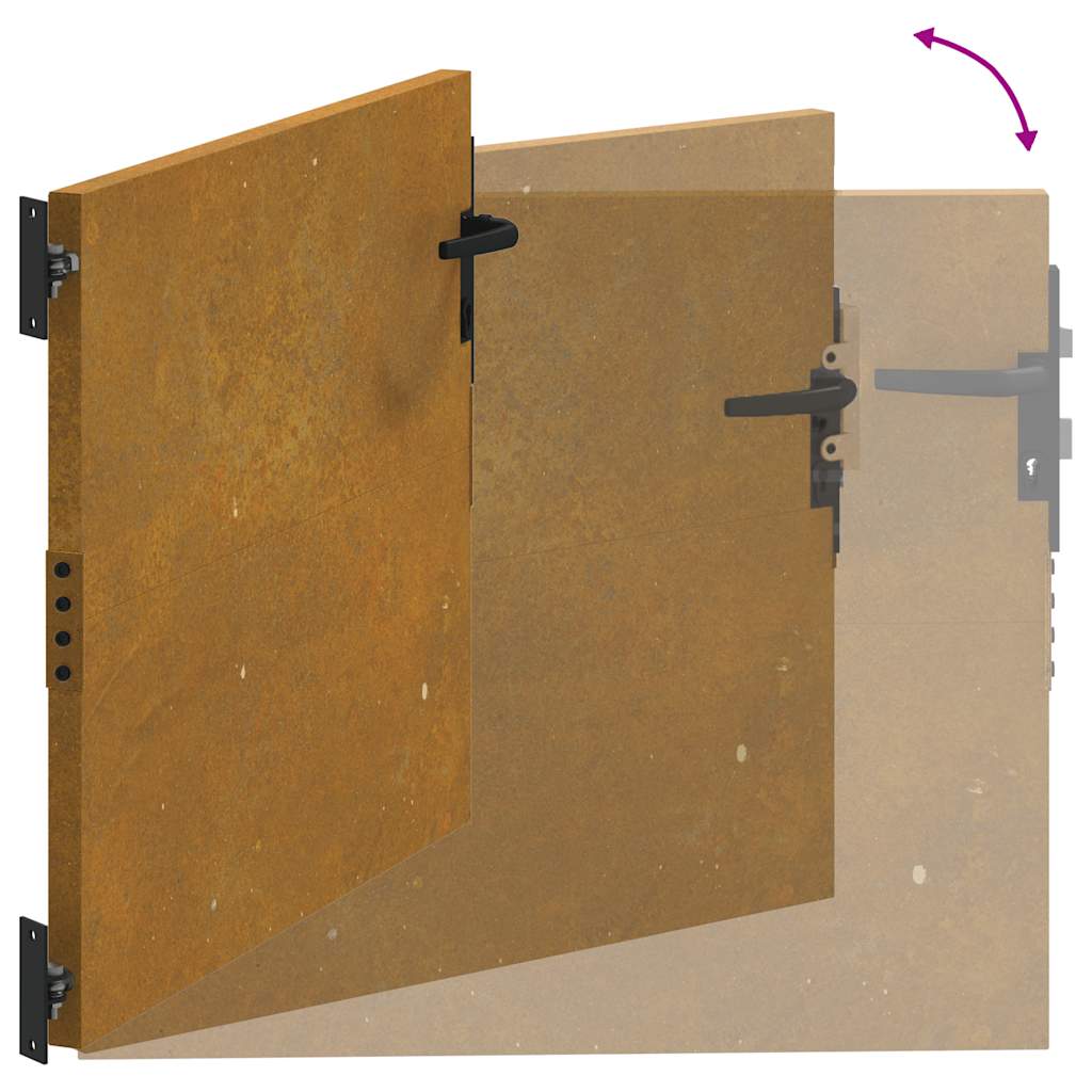 vidaXL Πόρτα Κήπου από Ατσάλι Corten 85x75 εκ.