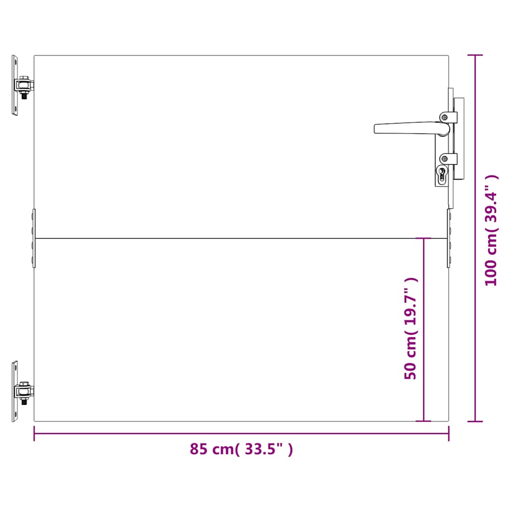 vidaXL Πύλη Κήπου 85 x 100 εκ. από Ατσάλι Corten