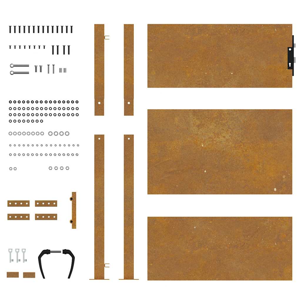 vidaXL Πόρτα Κήπου 100x150 εκ. από Ατσάλι Corten