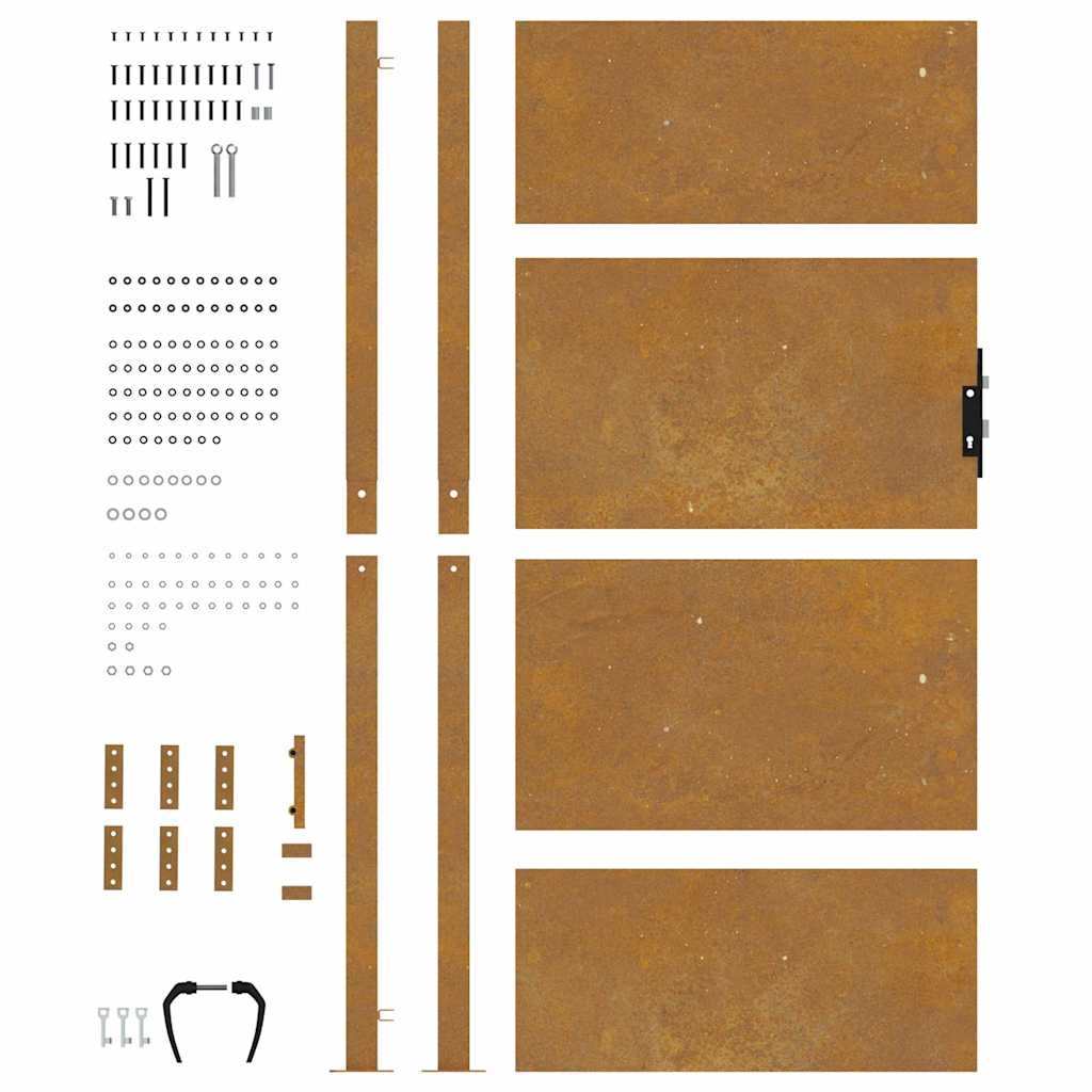 vidaXL Πόρτα Κήπου 100x175 εκ. από Ατσάλι Corten