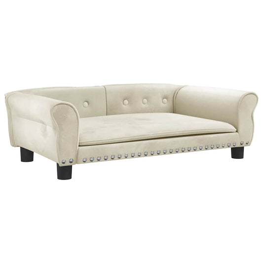 vidaXL Κρεβάτι Σκύλου Κρεμ 95 x 55 x 30 εκ. Βελούδινο