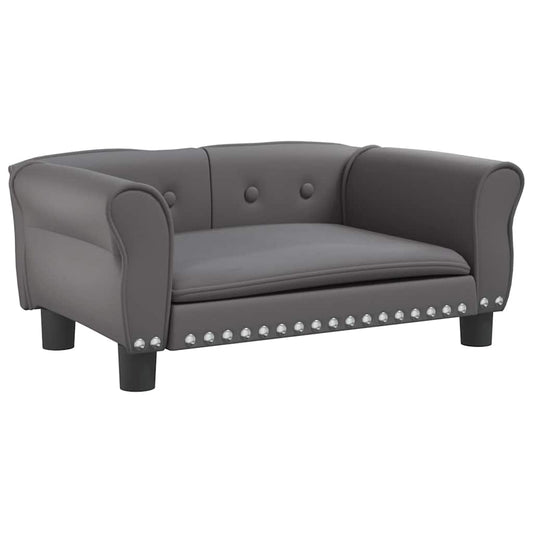 vidaXL Κρεβάτι Σκύλου Γκρι 70 x 45 x 30 εκ. από Συνθετικό Δέρμα