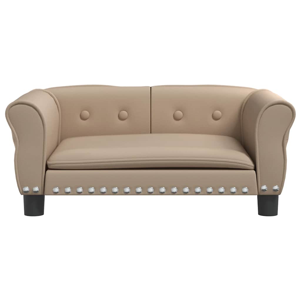 vidaXL Κρεβάτι Σκύλου Καπουτσίνο 70 x 45 x 30 εκ. από Συνθετικό Δέρμα