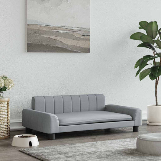 vidaXL Κρεβάτι Σκύλου Ανοιχτό Γκρι 90 x 53 x 30 εκ. Υφασμάτινο