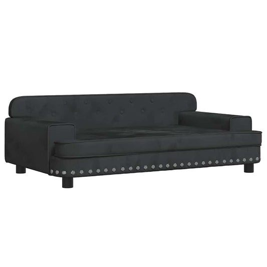 vidaXL Κρεβάτι Σκύλου Μαύρο 90 x 53 x 30 εκ. Βελούδινο