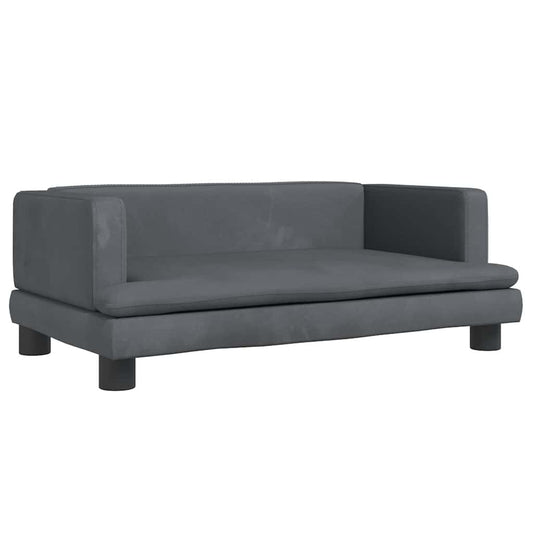 vidaXL Κρεβάτι Σκύλου Σκούρο Γκρι 80 x 45 x 30 εκ. Βελούδινο