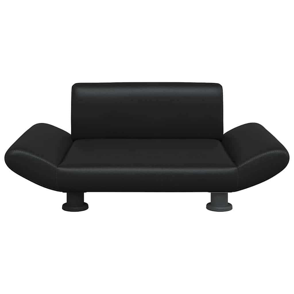 vidaXL Κρεβάτι Σκύλου Μαύρο 70x45x28 εκ. από Συνθετικό Δέρμα