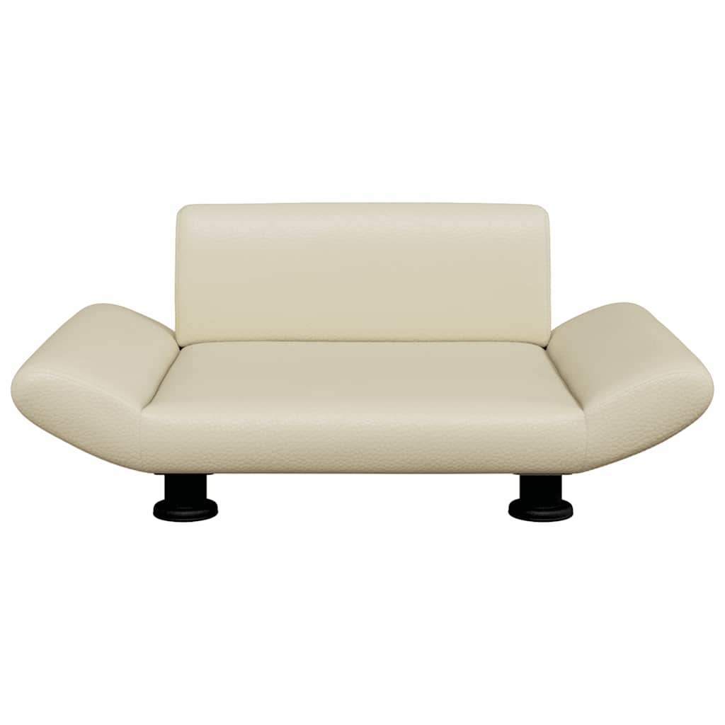 vidaXL Κρεβάτι Σκύλου Κρεμ 70 x 45 x 28 εκ. από Συνθετικό Δέρμα