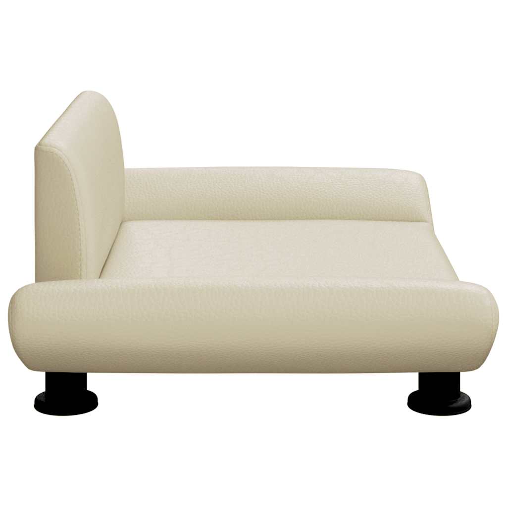 vidaXL Κρεβάτι Σκύλου Κρεμ 70 x 45 x 28 εκ. από Συνθετικό Δέρμα