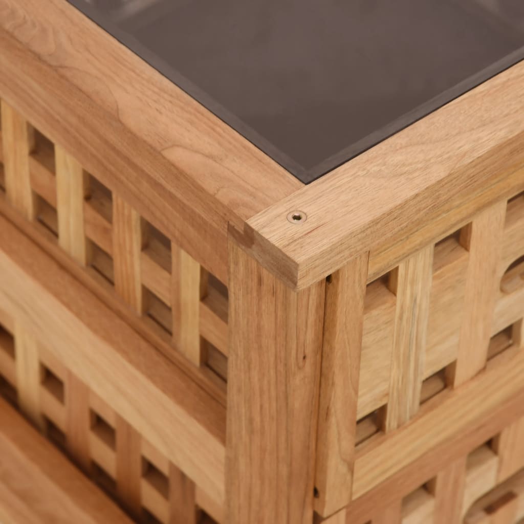 vidaXL Κομοδίνο 34 x 34 x 34 εκ. από Μασίφ Ξύλο Καρυδιάς