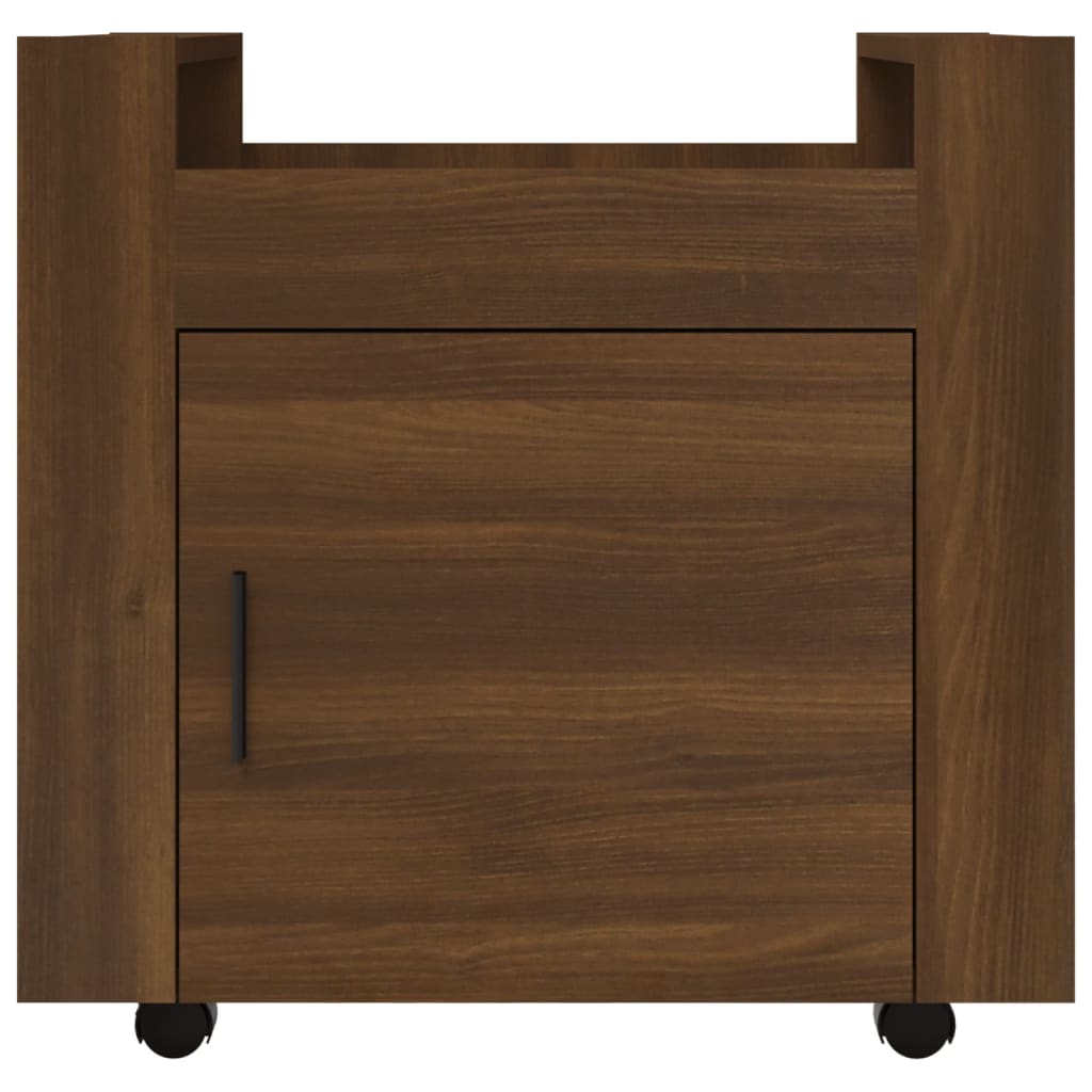 vidaXL Τρόλεϊ Γραφείου Καφέ Δρυς 60x45x60 εκ. από Επεξεργασμένο Ξύλο