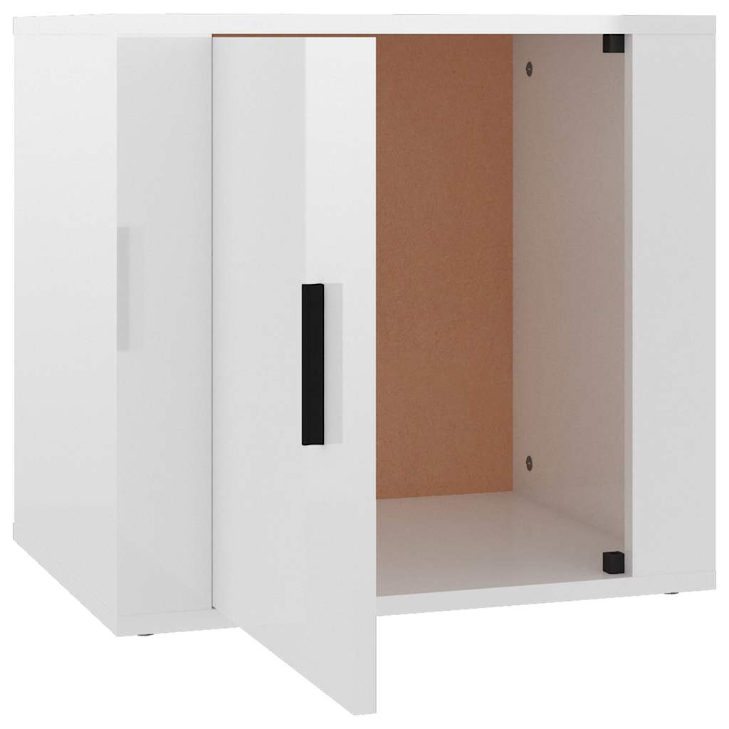 vidaXL Κομοδίνα Γυαλιστερό Λευκό 50 x 39 x 47 εκ.