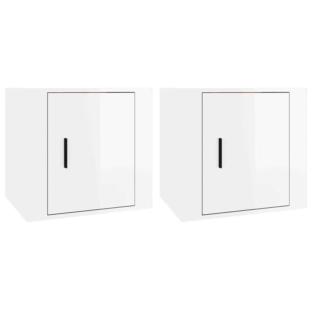 vidaXL Κομοδίνα 2 τεμ. Γυαλιστερό Λευκό 50x39x47 εκ.