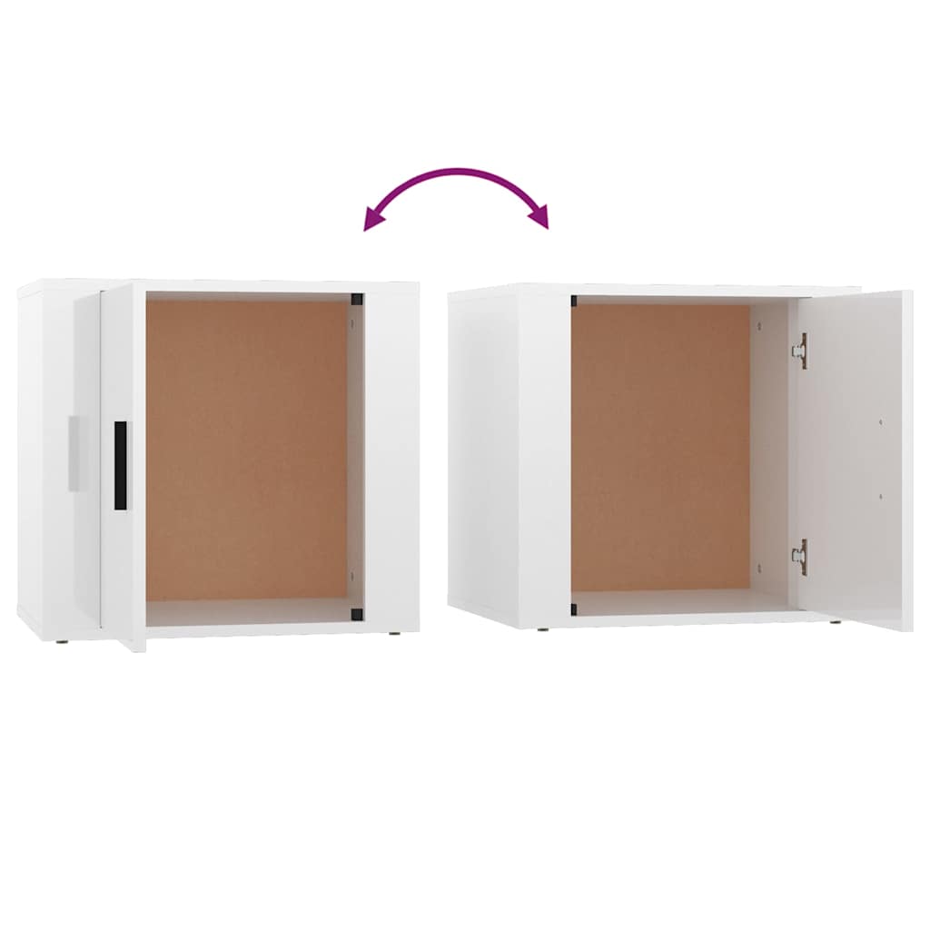 vidaXL Κομοδίνα 2 τεμ. Γυαλιστερό Λευκό 50x39x47 εκ.