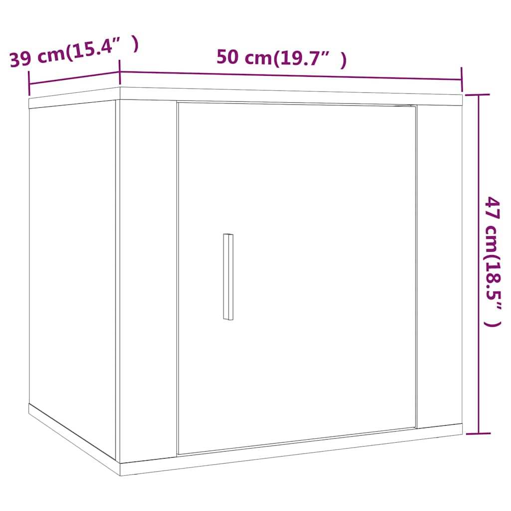 vidaXL Κομοδίνα 2 τεμ. Sonoma Δρυς 50 x 39 x 47 εκ.
