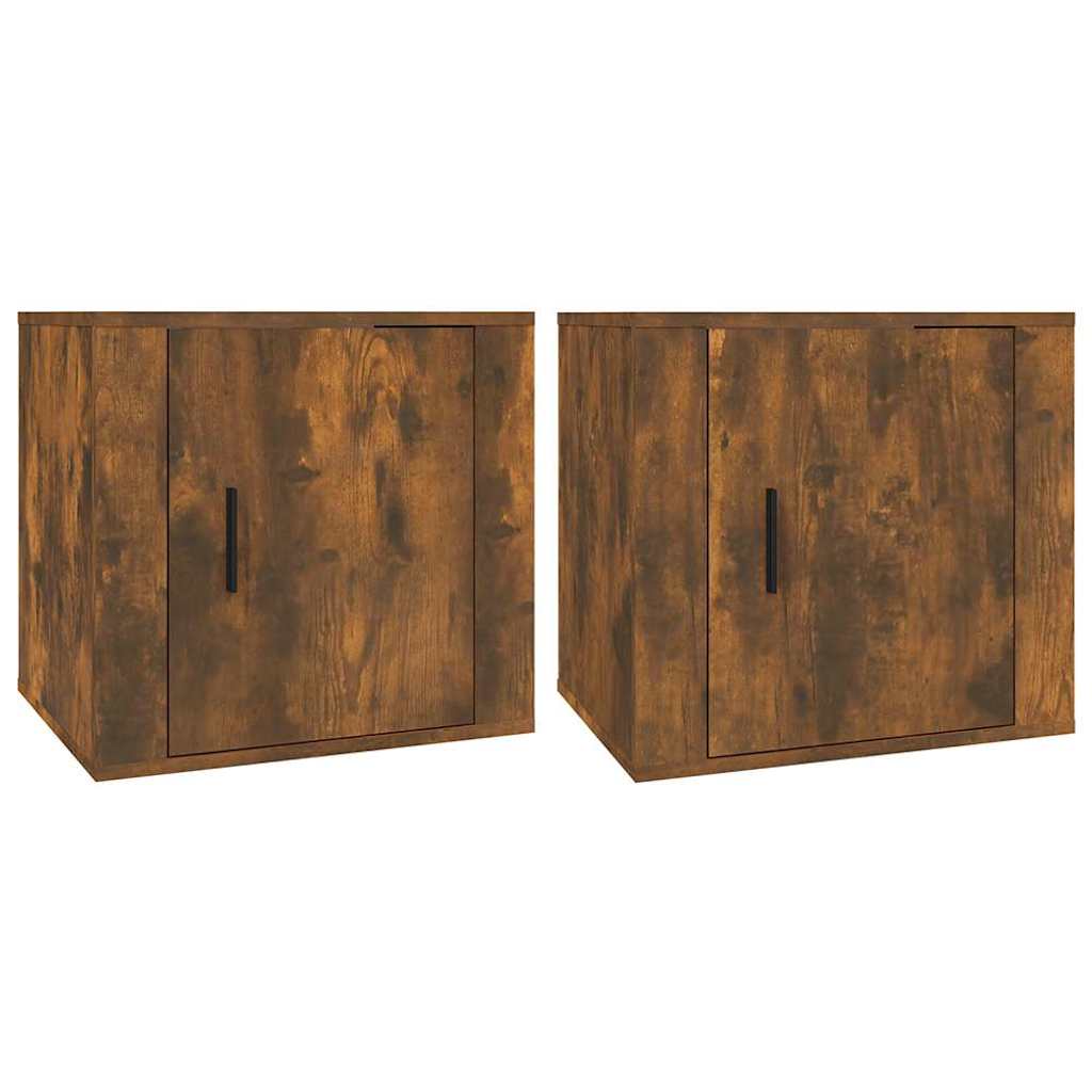 vidaXL Κομοδίνα 2 τεμ. Καπνιστή Δρυς 50x39x47 εκ.