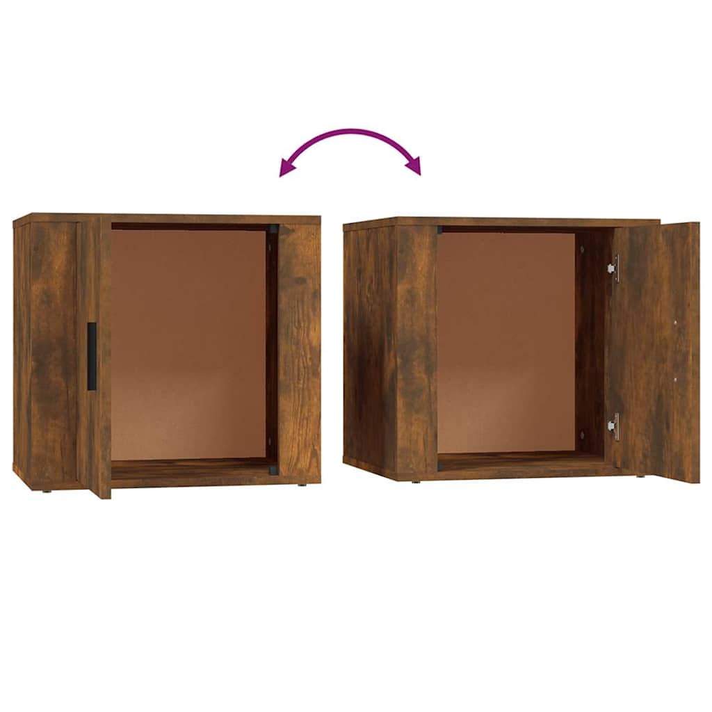 vidaXL Κομοδίνα 2 τεμ. Καπνιστή Δρυς 50x39x47 εκ.