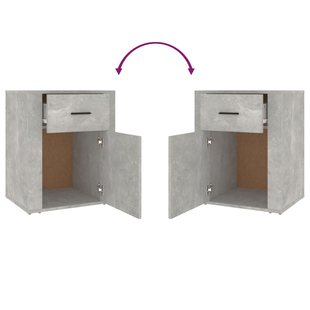 vidaXL Κομοδίνο Γκρι Σκυρ. 50 x 36 x 60 εκ. από Επεξεργασμένο Ξύλο