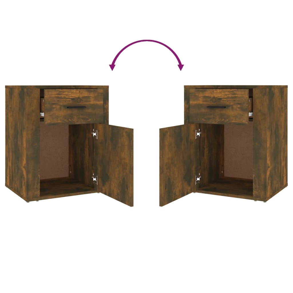 vidaXL Κομοδίνο Καπνιστή Δρυς 50x36x60 εκ. από Επεξεργασμένο Ξύλο