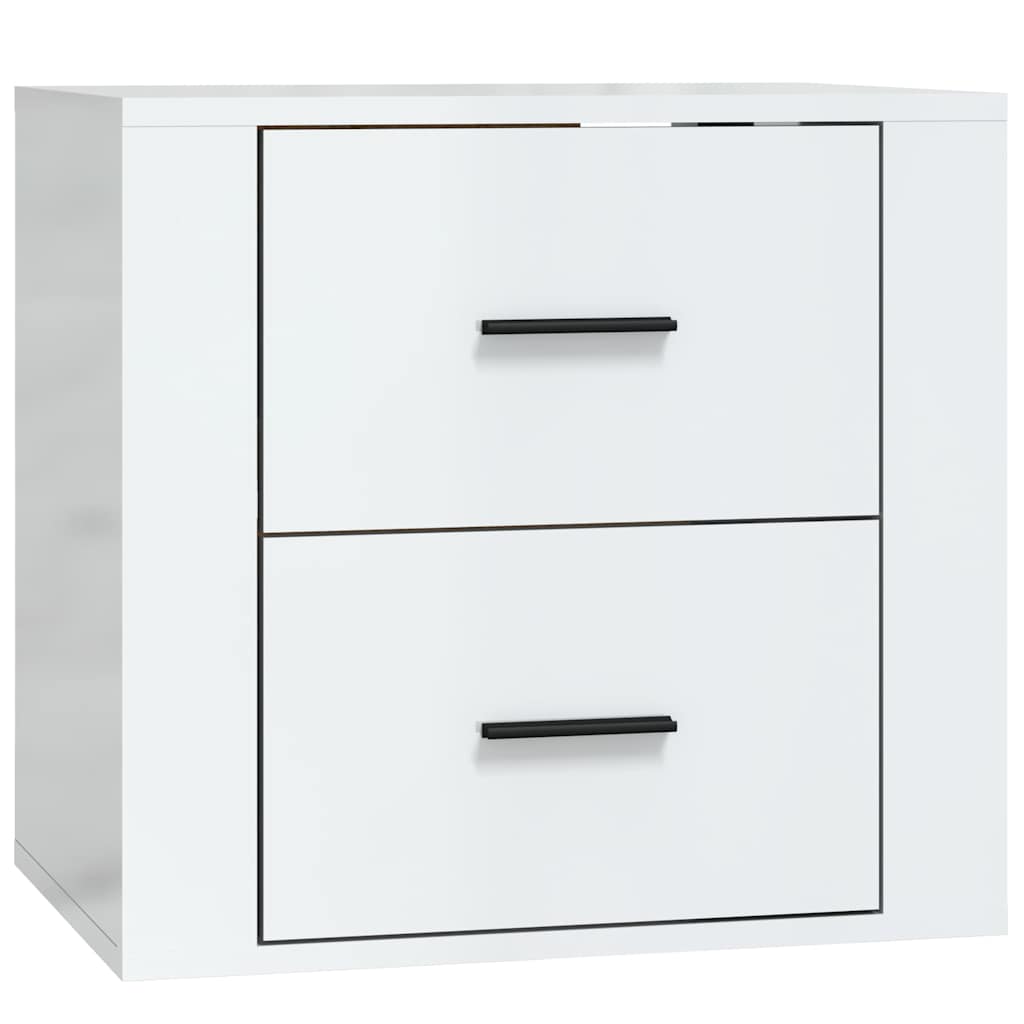 vidaXL Κομοδίνο Επιτοίχιο Γυαλιστερό Λευκό 50 x 36 x 47 εκ.
