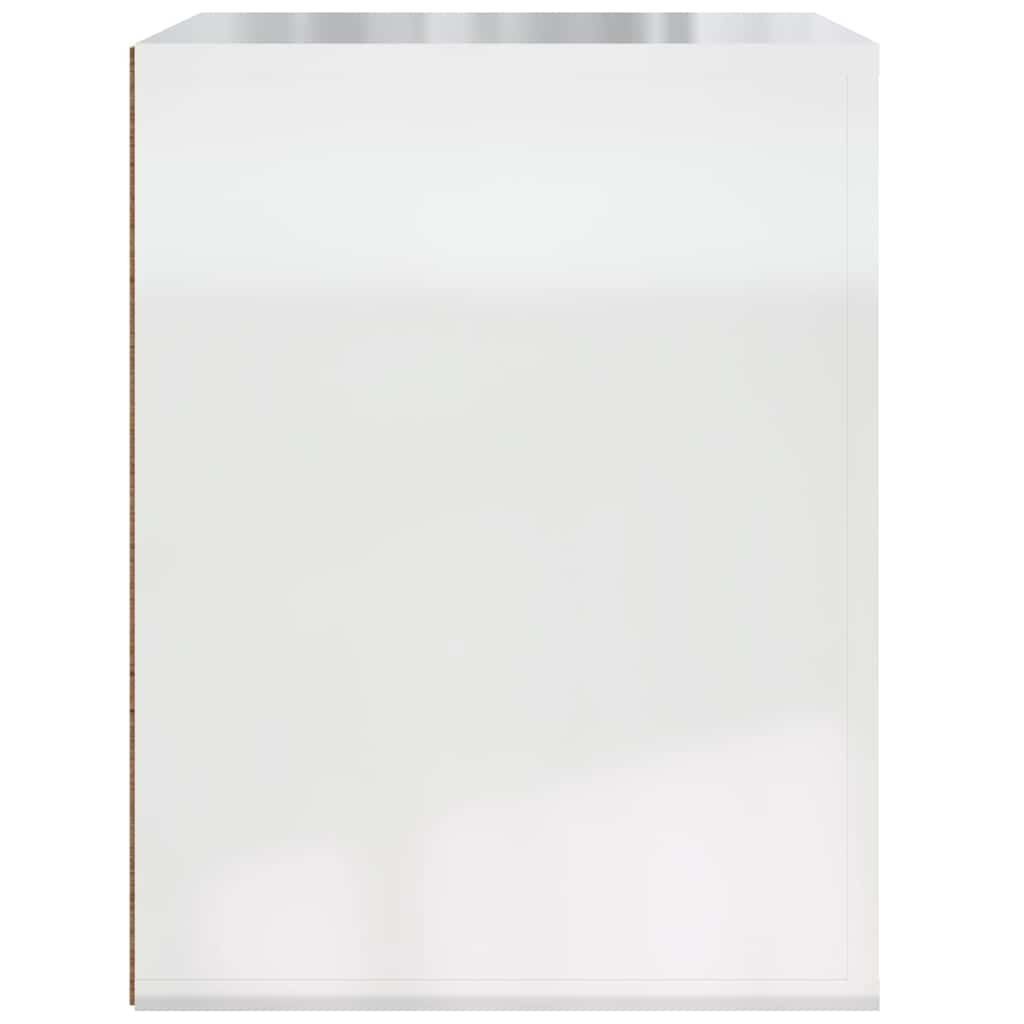 vidaXL Κομοδίνο Επιτοίχιο Γυαλιστερό Λευκό 50 x 36 x 47 εκ.