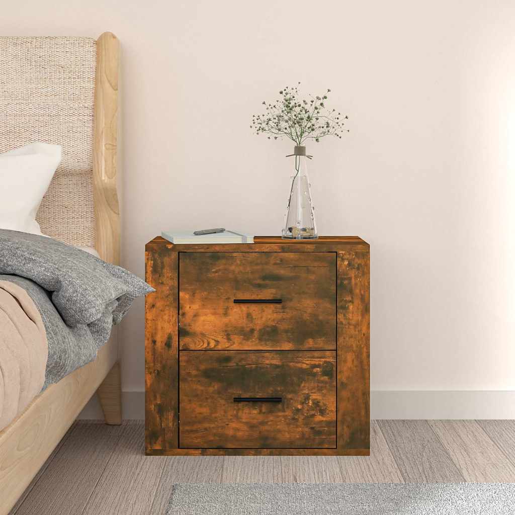 vidaXL Κομοδίνο Επιτοίχιο Καπνιστή Δρυς 50x36x47 εκ.