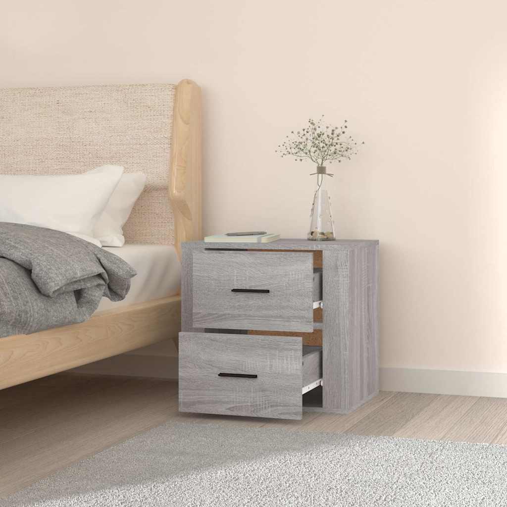 vidaXL Κομοδίνα Επιτοίχια Γκρι Sonoma 50x36x47 εκ.
