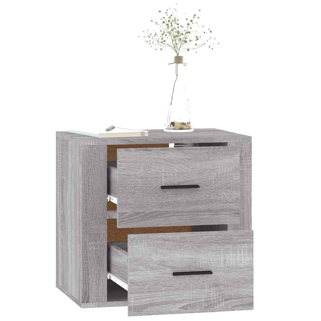vidaXL Κομοδίνα Επιτοίχια Γκρι Sonoma 50x36x47 εκ.