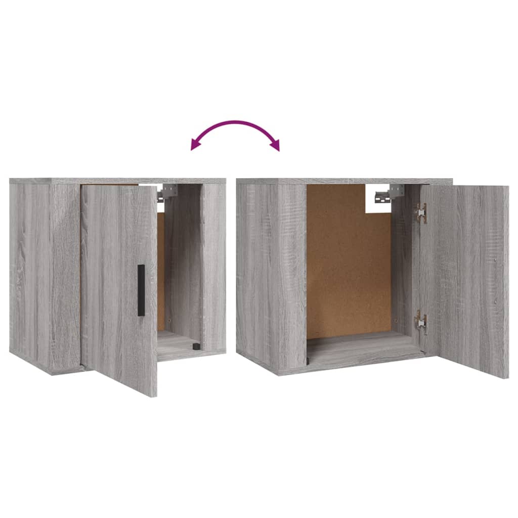 vidaXL Κομοδίνα Επιτοίχια Γκρι Sonoma 50x30x47 εκ.