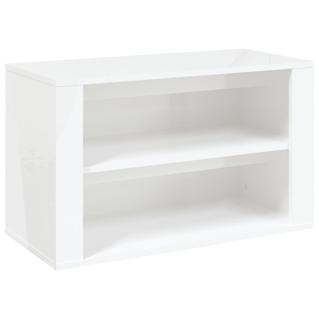 vidaXL Παπουτσοθήκη Γυαλιστερό Λευκό 75x35x45 εκ. Επεξεργασμένο Ξύλο