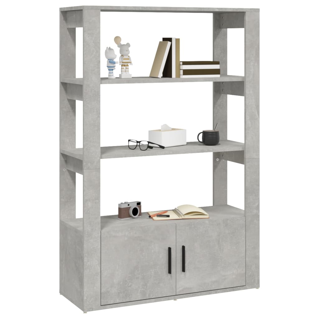 vidaXL Ντουλάπι Γκρι Σκυροδέματος 80x30x119,5 εκ. Επεξεργασμένο Ξύλο