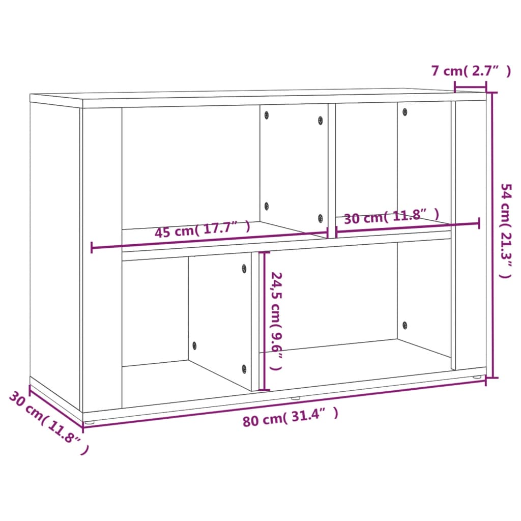 vidaXL Ντουλάπι Sonoma Δρυς 80x30x54 εκ. από Επεξεργασμένο Ξύλο