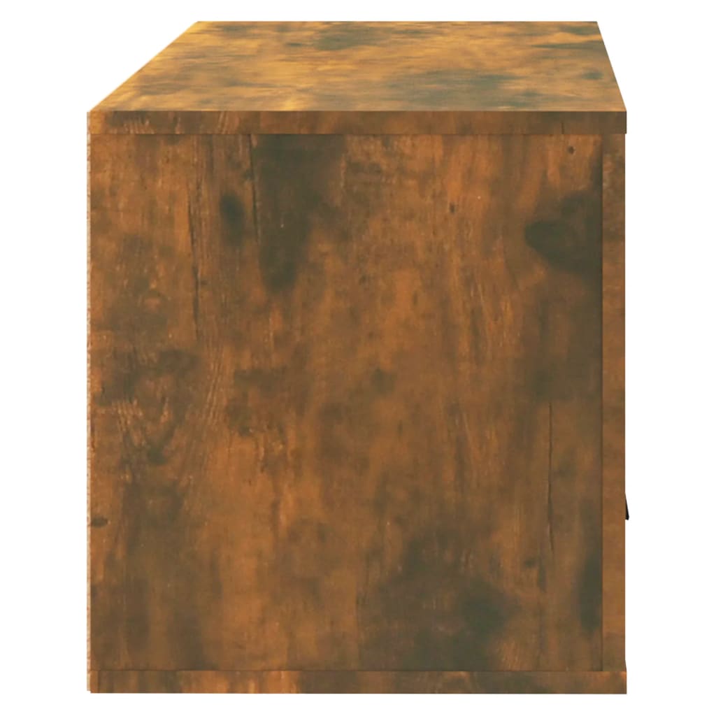 vidaXL Παπουτσοθήκη Επιτοίχια Καπν. Δρυς 70x35x38 εκ Μασίφ Ξύλο Πεύκου