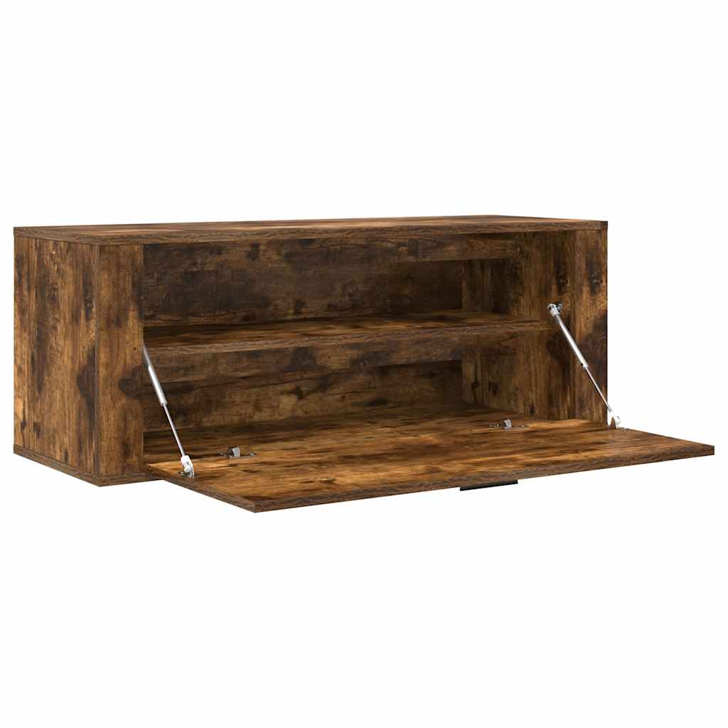 vidaXL Παπουτσοθήκη Επιτοίχια Καπνιστή Δρυς 100x35x38 εκ. Επεξ. Ξύλο