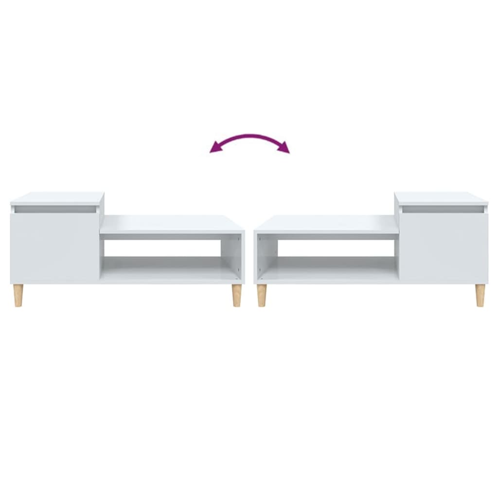 vidaXL Τραπεζάκι Σαλονιού Γυαλ. Λευκό 100x50x45 εκ. Επεξεργ. Ξύλο