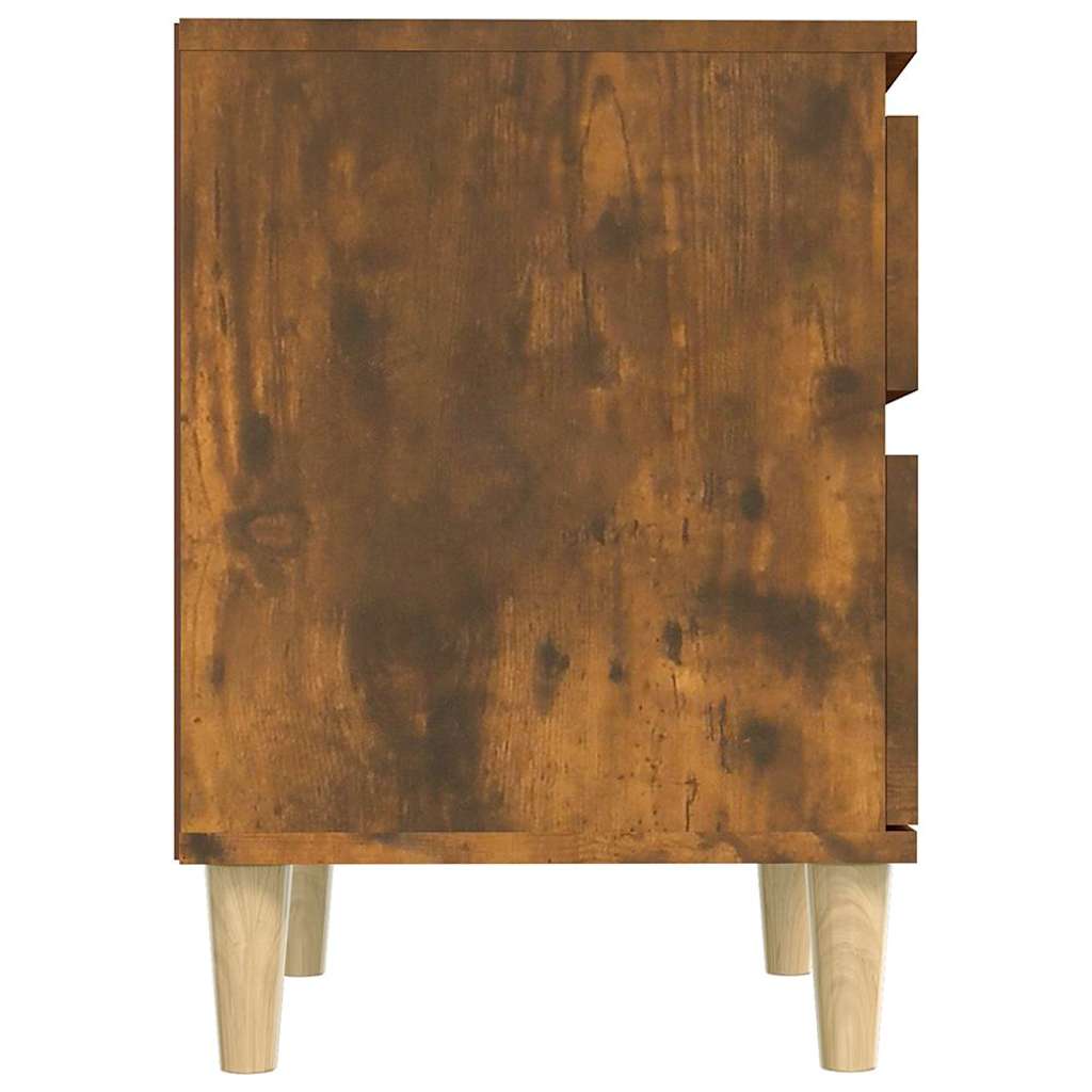 vidaXL Κομοδίνα 2 τεμ. Καπνιστή Δρυς 40 x 35 x 50 εκ.