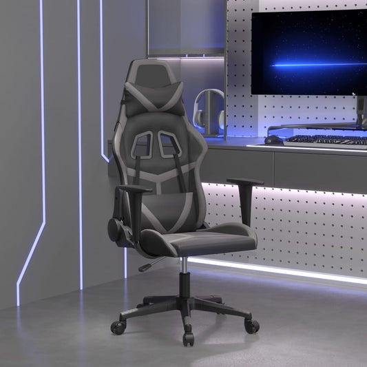 vidaXL Καρέκλα Gaming Μαύρο/Γκρι από Συνθετικό Δέρμα