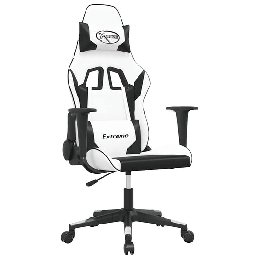 vidaXL Καρέκλα Gaming Λευκό/Μαύρο από Συνθετικό Δέρμα