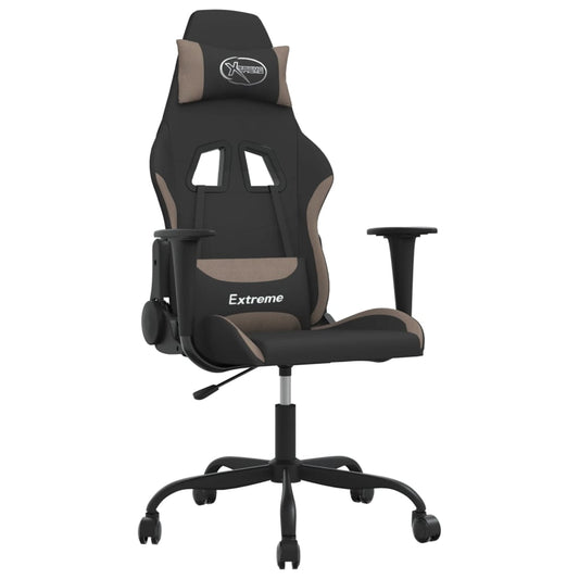 vidaXL Καρέκλα Gaming Μαύρη και Taupe Υφασμάτινη