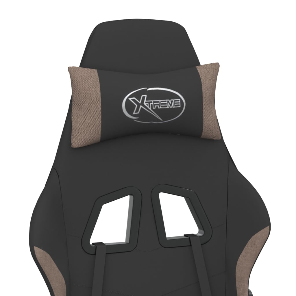 vidaXL Καρέκλα Gaming Μαύρη και Taupe Υφασμάτινη